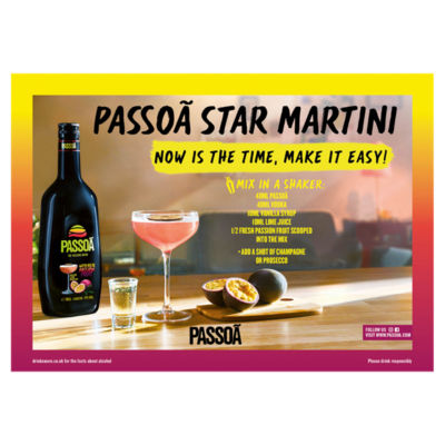 Passoa passion fruit liqueur 70cl, imported from the UK