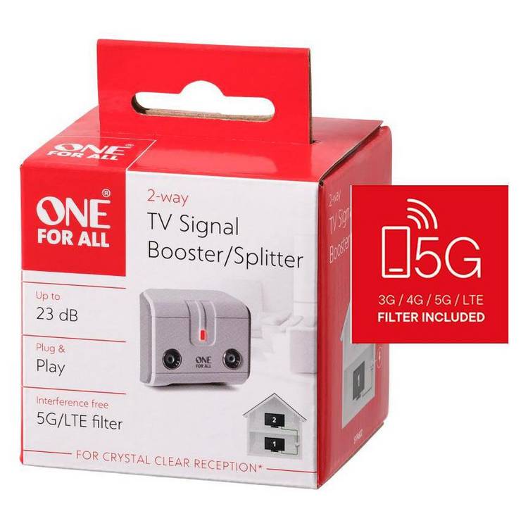 One For All SV9602 2-way TV signal booster, imported from the UK
