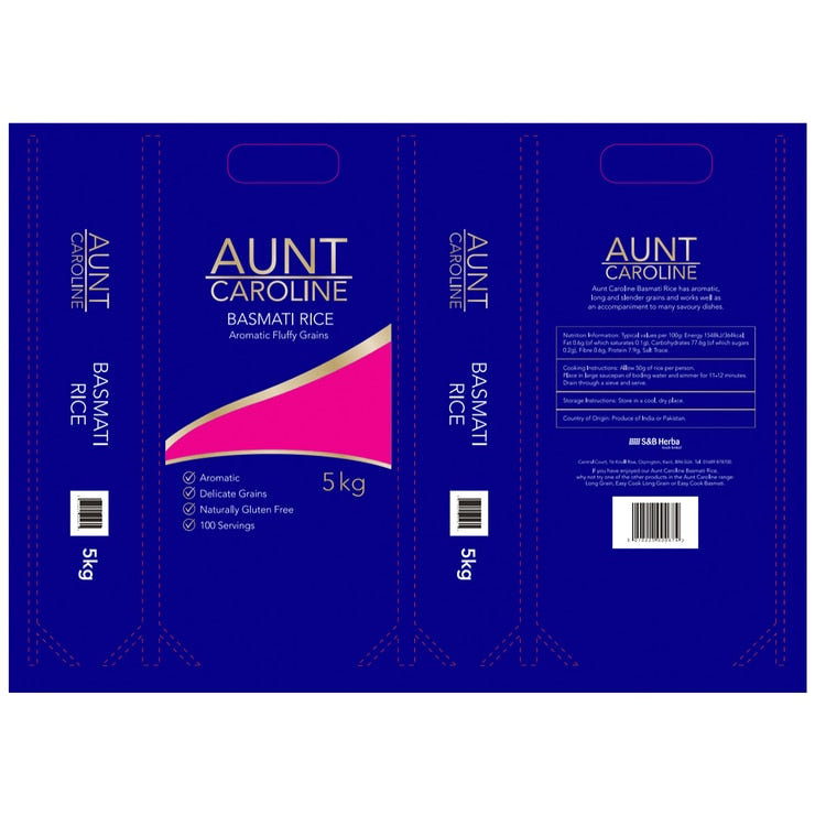 Aunt Caroline Basmati Rice 5kg - British product