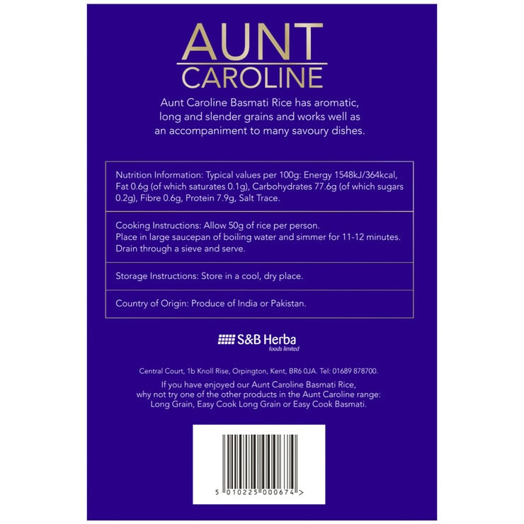 Aunt Caroline Basmati Rice 5kg - British product