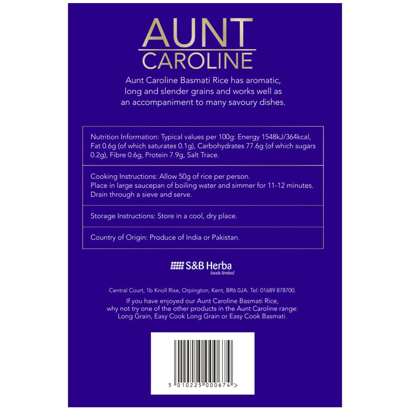 Aunt Caroline Basmati Rice 5kg - British product
