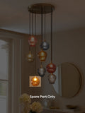 Hampton round glass shade amber orange 14cm, UK version