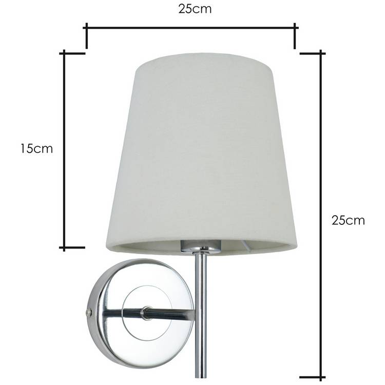 BHS wall light chrome and natural - British product