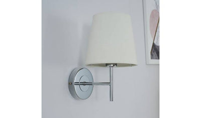Argos BHS Louisa Metal Wall Light Chrome & Natural- Buy online at McGrocer