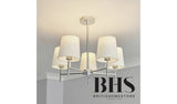 BHS Louisa semi flush ceiling light white chrome - British product