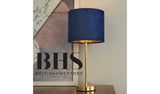 BHS Vera velvet table lamp navy brass, imported from the UK
