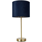 BHS Vera velvet table lamp navy brass, imported from the UK