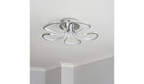 Argos BHS Corolla Metal 5 Petals LED Flush Ceiling Light Chrome 52cm- Buy online at McGrocer