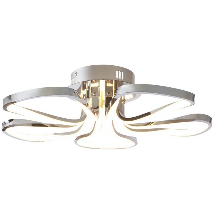 BHS Corolla chrome five petals flush ceiling light 52cm, UK version