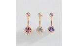 Argos Revere 9ct Rose Gold Coloured Crystal Belly Bars Set of 3- Buy online at McGrocer
