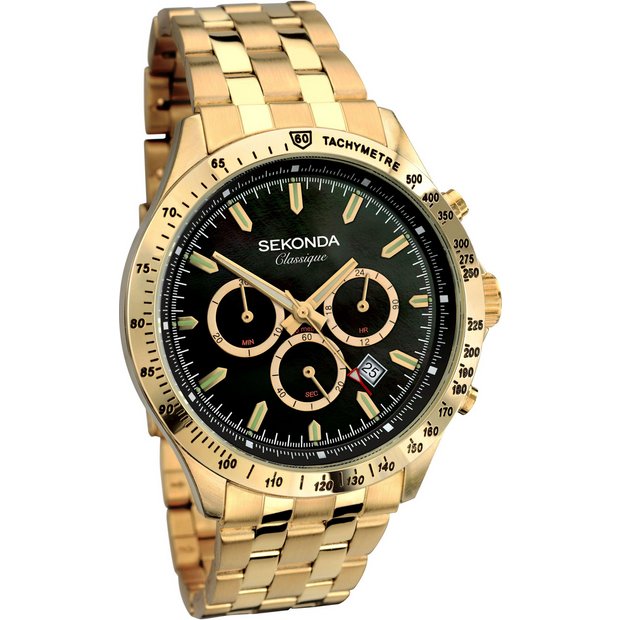 Sekonda Classique men's gold plated bracelet watch, UK version