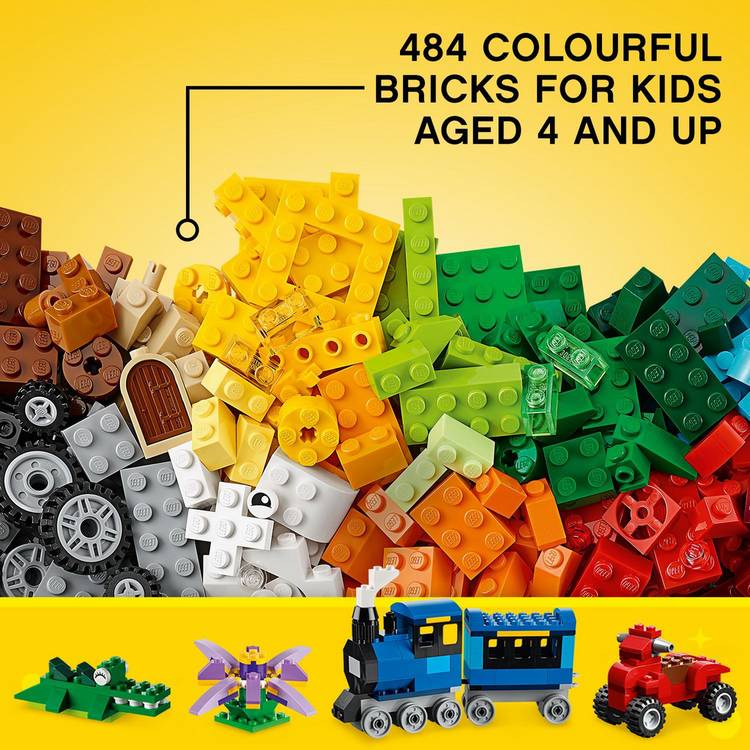 LEGO Classic Medium Creative Brick Box 484 pieces, imported from the UK