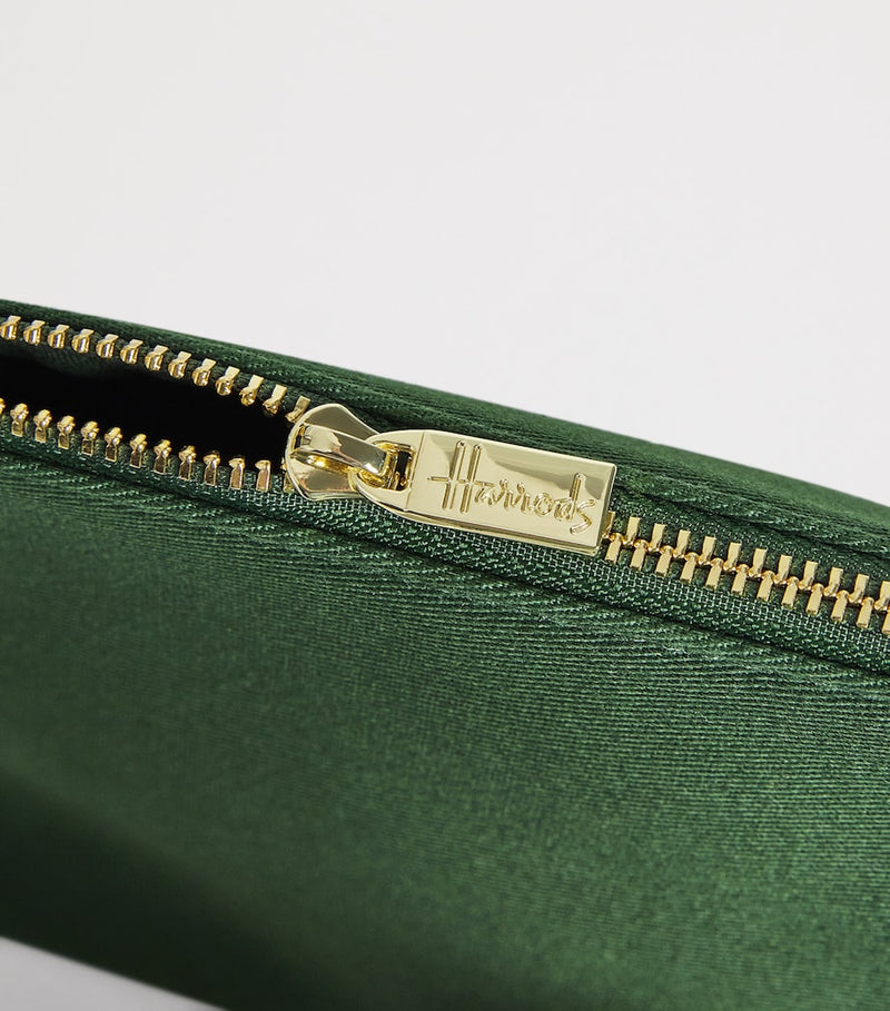 Harrods logo cosmetic bag for makeup storage (British brand)