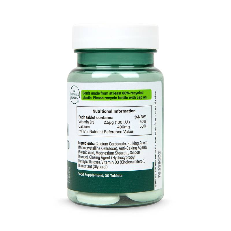 Calcium 400mg and Vitamin D Supplement 30 Tablets