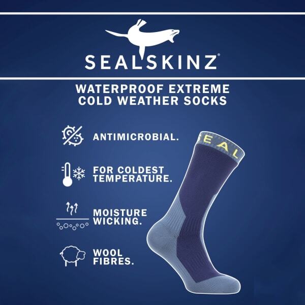 Sealskinz waterproof extreme cold weather mid socks (British brand)