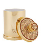 ZODIAC cylinder Swarovski crystal gold-plated cotton bud jar (British brand)