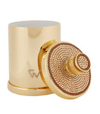 ZODIAC cylinder Swarovski crystal gold-plated cotton bud jar (British brand)