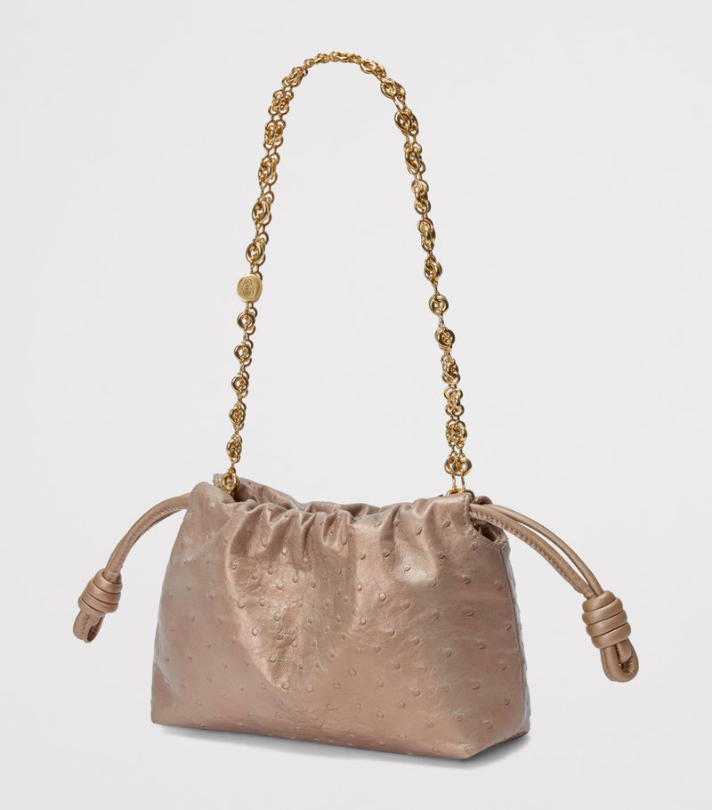 LOEWE Flamenco clutch bag ostrich leather, imported from the UK