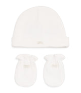 Harrods Marie-Chantal Pointelle Cotton Baby Hat and Mitten Gift Set- Buy online at McGrocer