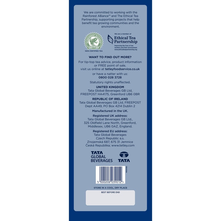 Tetley black tea bags 1100 pack (British brand)