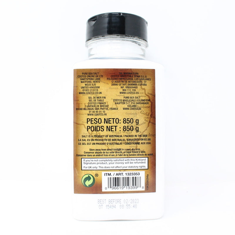 Kirkland Signature pure sea salt fine grain 850g, UK version