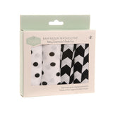 Ziggle baby cotton muslin washcloths black and white sensory 25cm (British brand)