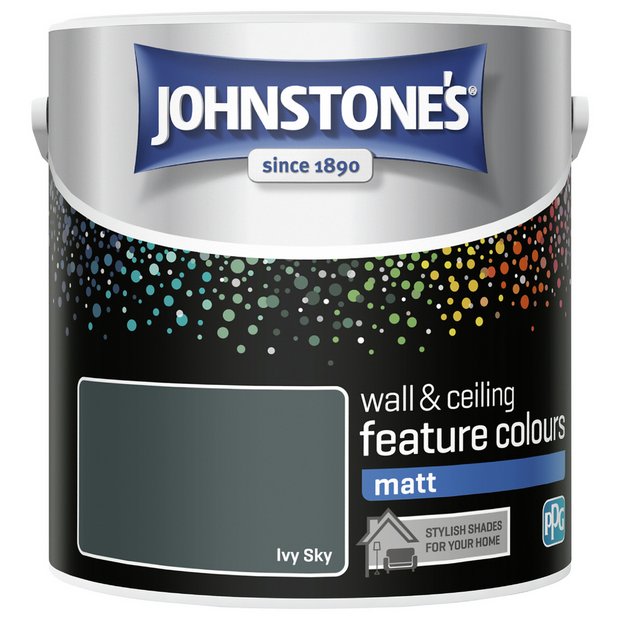 Johnstone's wall matt paint 2.5L Ivy Sky, imported from the UK