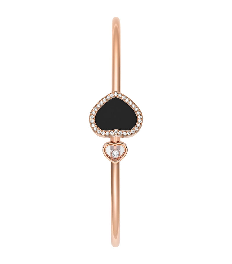 Chopard Happy Hearts rose gold diamond onyx bracelet 17cm - British product