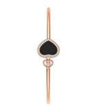 Chopard Happy Hearts rose gold diamond onyx bracelet 17cm - British product