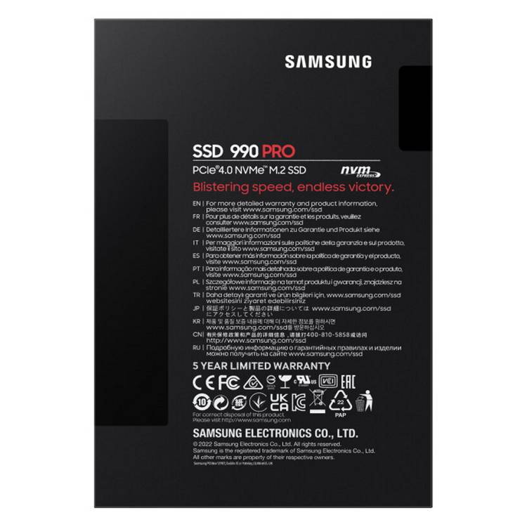 Samsung 990 PRO 1TB PCIe 4.0 NVMe SSD (British brand)