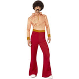 Smiffys authentic 70s guy costume with red top and trousers, UK version