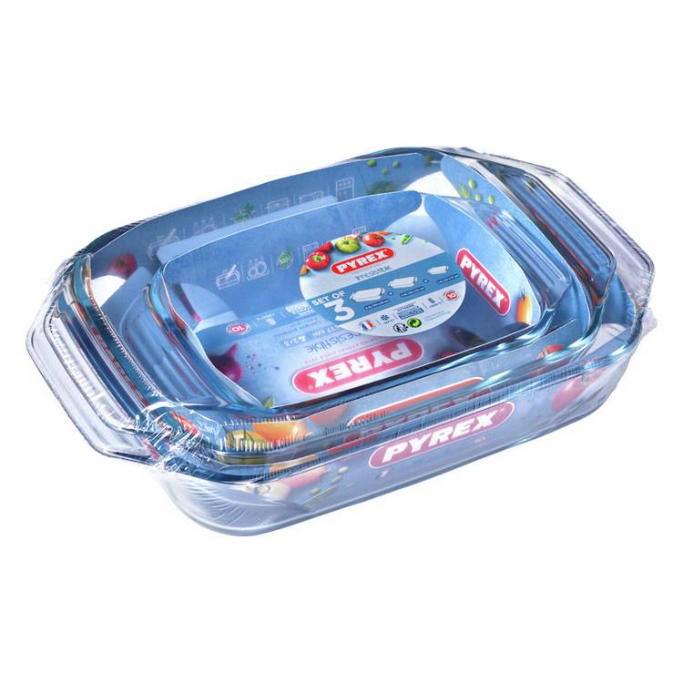 Pyrex glass roaster set 3 piece (British brand)