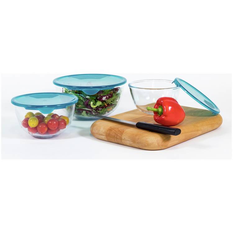 Pyrex glass food storage bowls set of 3, UK version