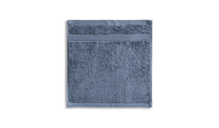 Habitat Egyptian cotton face cloths rustic blue pair, UK version