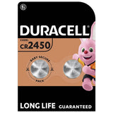 Duracell CR2450 lithium coin battery pack of 2 (British brand)