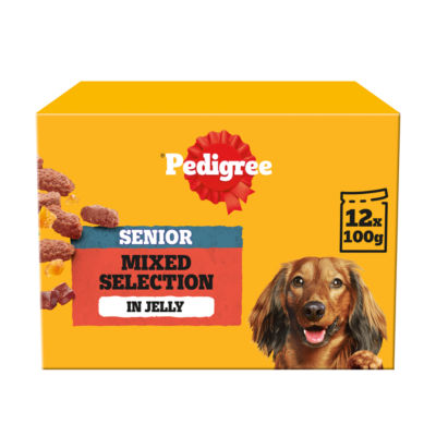 Pedigree senior dog food mixed selection pouches 12x100g, imported from the UK