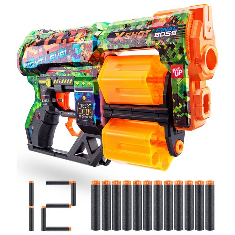 X-Shot Skins Dread dart blaster with 12 darts, UK version