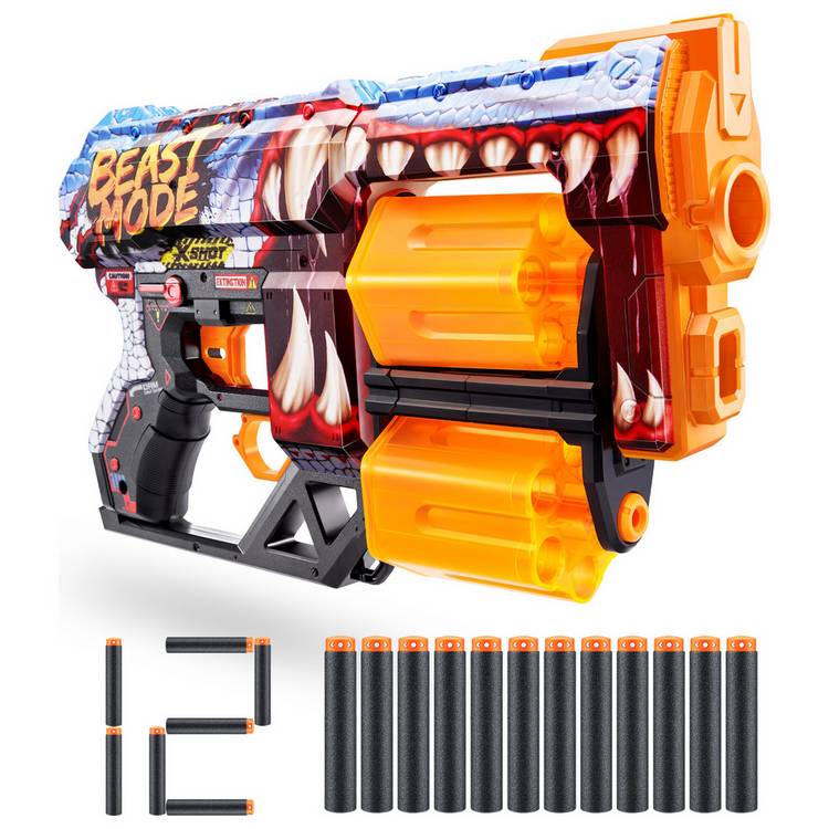 X-Shot Skins Dread dart blaster with 12 darts, UK version