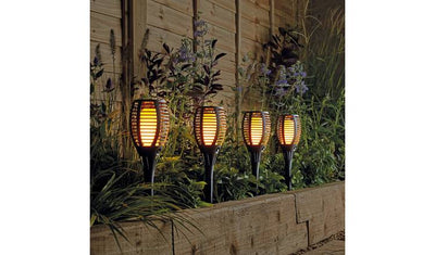 Argos Garden by Sainsbury's Solar Dancing Flame Torch 4-Pack Solar Garden Torch- Buy online at McGrocer