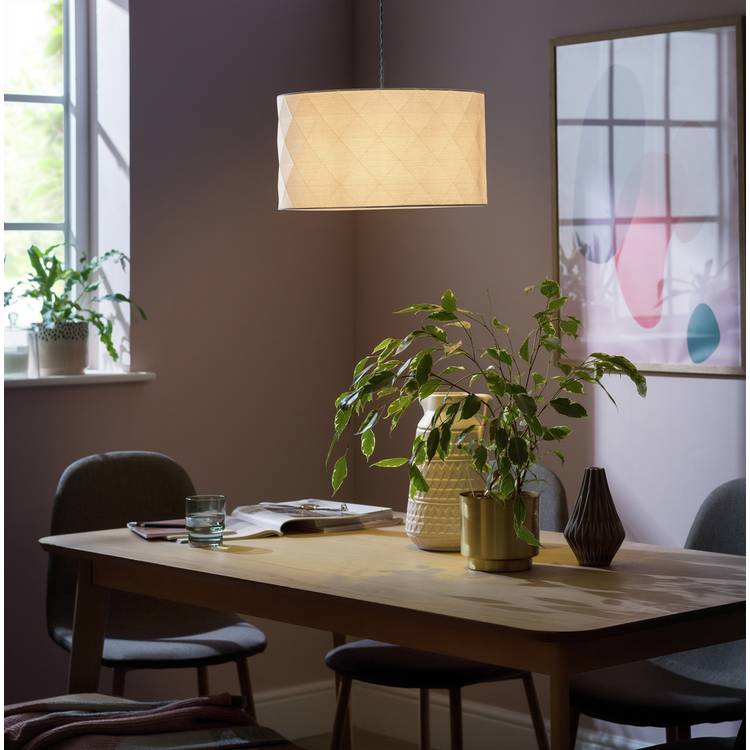 Argos Home grey geometric easy fit lampshade 40cm (British brand)