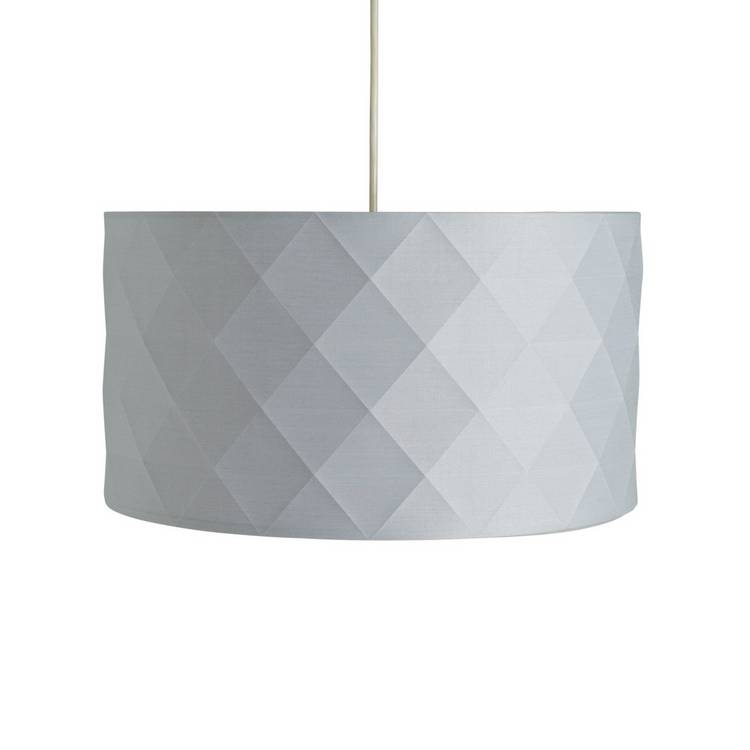 Argos Home grey geometric easy fit lampshade 40cm (British brand)