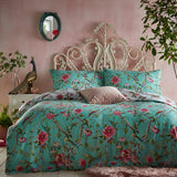 furn vintage chinoiserie floral green double bedding set - British product