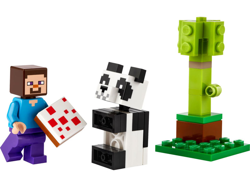 Minecraft Steve and baby panda playset with accessories (British brand)