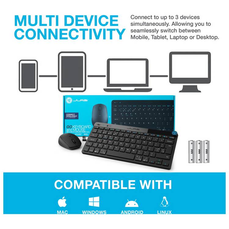 JLab GO Wireless mouse and keyboard set (British brand)