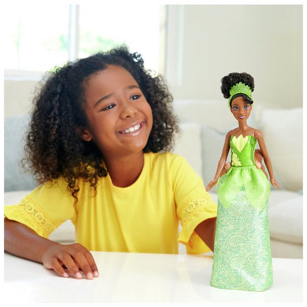 Disney Princess Tiana fashion doll with sparkling outfit and accessories (British brand)