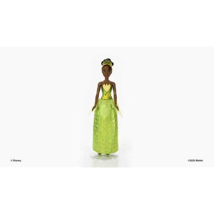 Disney Princess Tiana fashion doll with sparkling outfit and accessories (British brand)