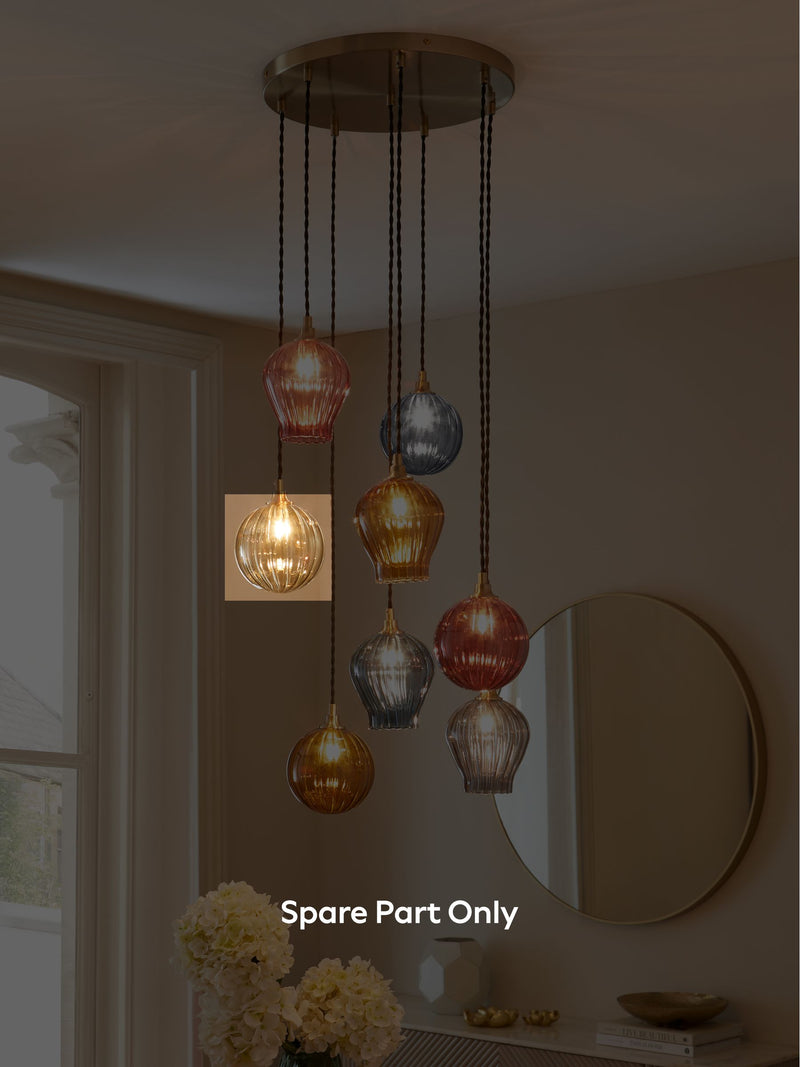 Hampton glass shade 14cm for cluster light, imported from the UK