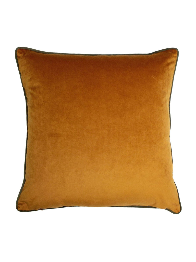 furn embroidered rust orange gold fauna cushion 50cm (British brand)