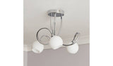 Argos BHS Acacia 3-Light Flush Ceiling Light - Chrome - 43cm Diameter- Buy online at McGrocer