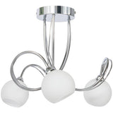 BHS flush ceiling light chrome frosted glass shades - British product
